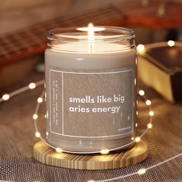 Aries Gift Big Aries Energy Funny Candle Aries M Birthday Gift Zodiac Candle Aries Candle Astrology Star Sign Gifts Zodiac Sign Aries Candle
