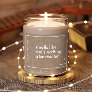 Personalized Writer Gift Funny Candle Birthday Gift for Her Writer's Block Best Seller Author Gift New Book Creative Custom Gifts for Friend image 1