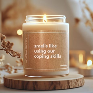 Funny Social Worker Gift Candle: Coping Skills Therapy Decor