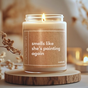 Funny Artist Candle: Vegan Soy Wax, Painting Lover Gift