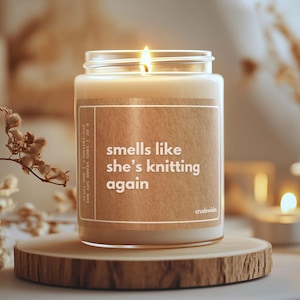 Personalized Knitter Gift Funny Candle Gifts for Knitters Gift Hobby Gift Knitting Club Custom Personalizable Birthday Gift for Her