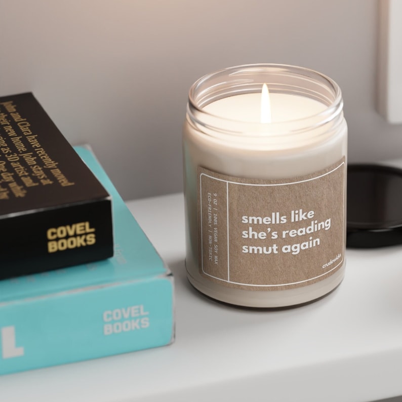Smut Candle Smut Reader Gift Funny Candle Probably Smut Lover Gift Definitely Not Smut Library Creative Writer Gifts for Her Avid Reader afbeelding 6