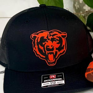 Chicago Bears Leather Patch Black Richardson Hat