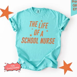 The Life of a School Nurse Comfort Colors® Shirt Cute School Nurse Team TShirt Trendy Nurse Graphic Tee Back To School Rn Nurse Gift Idea