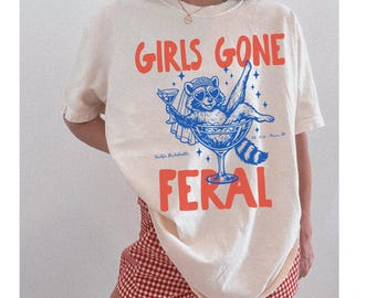 Girls Gone Feral Bachelorette Shirt, Funny Raccoon Bride Tee, Custom Bach Weekend TShirt, Bridal Party Animal Graphic Tee, Hen Party Outfit