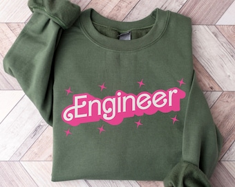 Engineer Sweatshirt Girl B doll, Structural Engineer Crewneck, Engineer Shirt, Engineer Sweater, Cute Pink Engineer TShirt For Women