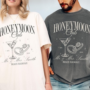 Custom Honeymoon Shirt Couples Honeymoon Shirts Mr and Mrs Shirts Just Married T-Shirt Honeymoon Vacation Shirts Hubby Wifey Tshirt