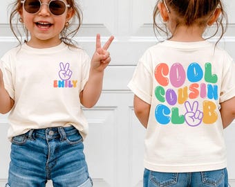 Gepersonaliseerd T-shirt voor de Cool Cousins Club, op maat gemaakt T-shirt voor kinderen, peuters en jongeren, T-shirt voor familiereünies, vakantieoutfit voor neven en nichten