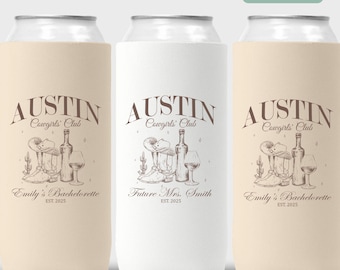 Personalized Austin Bachelorette Can Cooler Western Cowgirl Bachelorette Party Can Sleeve Cactus Bridal Crew Favors Austin Texas Girls Trip