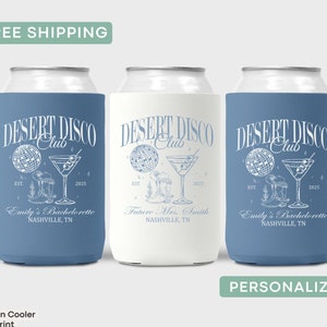 Personalized Desert Disco Bachelorette Party Can Cooler Decor Western Cowgirl Disco Bach Drink Sleeve Team Bride Bottle Cooler Gift