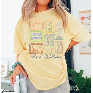 Comfort Colors® Custom Third Grade Teacher Shirt Personalized 3rd Grade Teacher Name T-Shirt Back to School Elementary Teacher Appreciation
