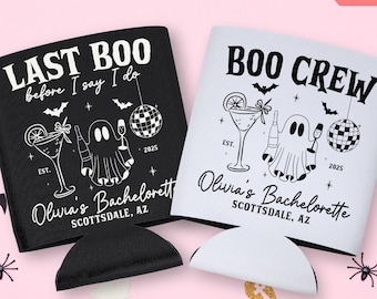 Last Boo Before I Say I Do Halloween Bachelorette Party Can Cooler Decor Spooky Bachelorette Slim Can Cooler Bride Boo Crew Can Drink Sleeve