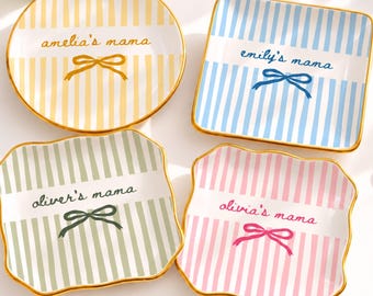 Personalized Mom Ring Dish With Children Names Mama Jewelry Dish, Mothers Day Gift From Daughter or Son, Mum Trinket Tray, Mom Birthday Gift
