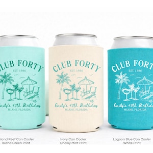 Three cans of Club Forty beverages, each with a different color and design, representing different types of coolers.
