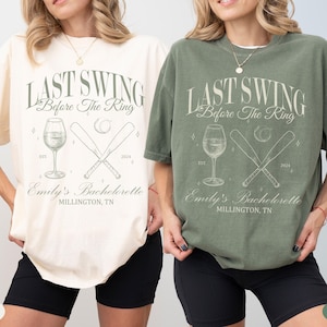 Custom Baseball Bachelorette Shirts Sports Bachelorette Party Shirt Luxury Bach Merch Baseball Bach Club Tshirts Last Swing Bride To Be