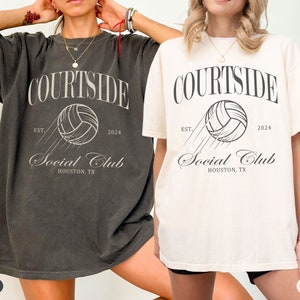 Custom Courtside Social Club Volleyball Tshirt Mothers Day Gift For Volleyball Mom Volleyball Lover Shirt Game Day Volleyball Team TShirt