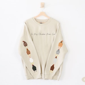 Chicken Sweatshirt For Women Chicken Lover Gift, Sleeve Print Sweatshirt, In My Chicken Mom Era, Funny Chicken Lady Shirt, Fall Farm Animal