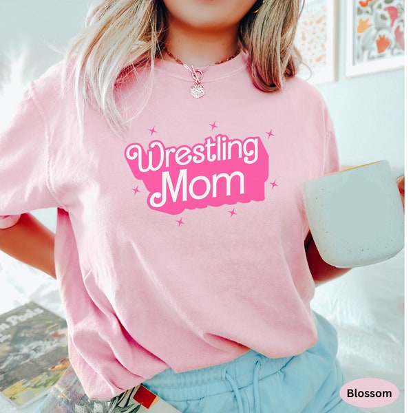 Wrestling Mom Shirt Comfort Colors®, Cute Pink Wrestling Mama Tees, Wrestling Tshirts, Mom Of Wrestlers T-Shirt, Wrestling Gifts For Mom