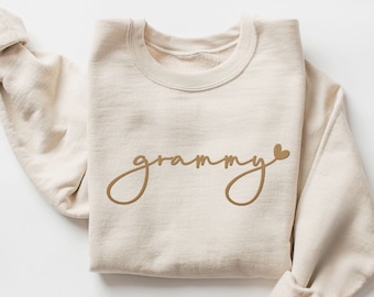 Embroidered Grammy Sweatshirt, Mothers Day Gift For Grammy Sweater, Embroidered Grammy Crewneck, Custom Embroidery Grandma Gift For Grammy