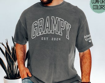 Grampy Sweatshirt Grampy Gifts Custom Grampy Shirt With Grandkids Name On sleeve Grampy Fathers Day Gift For Grandpa Grampy Tshirt