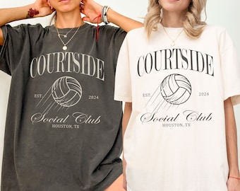 Custom Courtside Social Club Volleyball Tshirt Mothers Day Gift For Volleyball Mom Volleyball Lover Shirt Game Day Volleyball Team TShirt