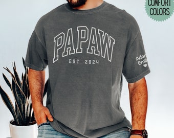 Pops Sweatshirt Custom Pops Sweatshirt With Grandkid Names On Sleeve Pops Tshirt Fathers Day Gift For Pops Grandpa T Shirt Pops T-shirt