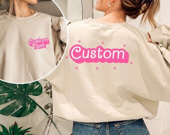 Custom Pink Doll Baby Girl Sweatshirt, Personalized School Teacher Party Shirt, Gift for Mama Mini Nana Gigi T-shirt, Hot Pink Nurse Tees
