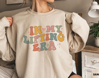 In My Lifting Era Sweatshirt Weightlifting Retro Sweater Fitness Sweat Shirt Funny Gift For Gym Lover Powerlifting Workout Crewneck