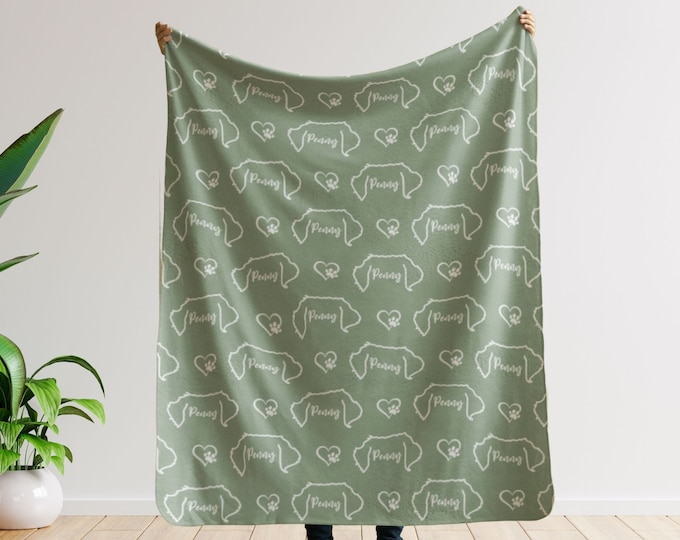 Custom Dog Ear Blanket Personalized Dog Blanket, Custom Dog Name blanket, Personalized Blanket for Dog Lover, Puppy Name Blanket For Dog Mom