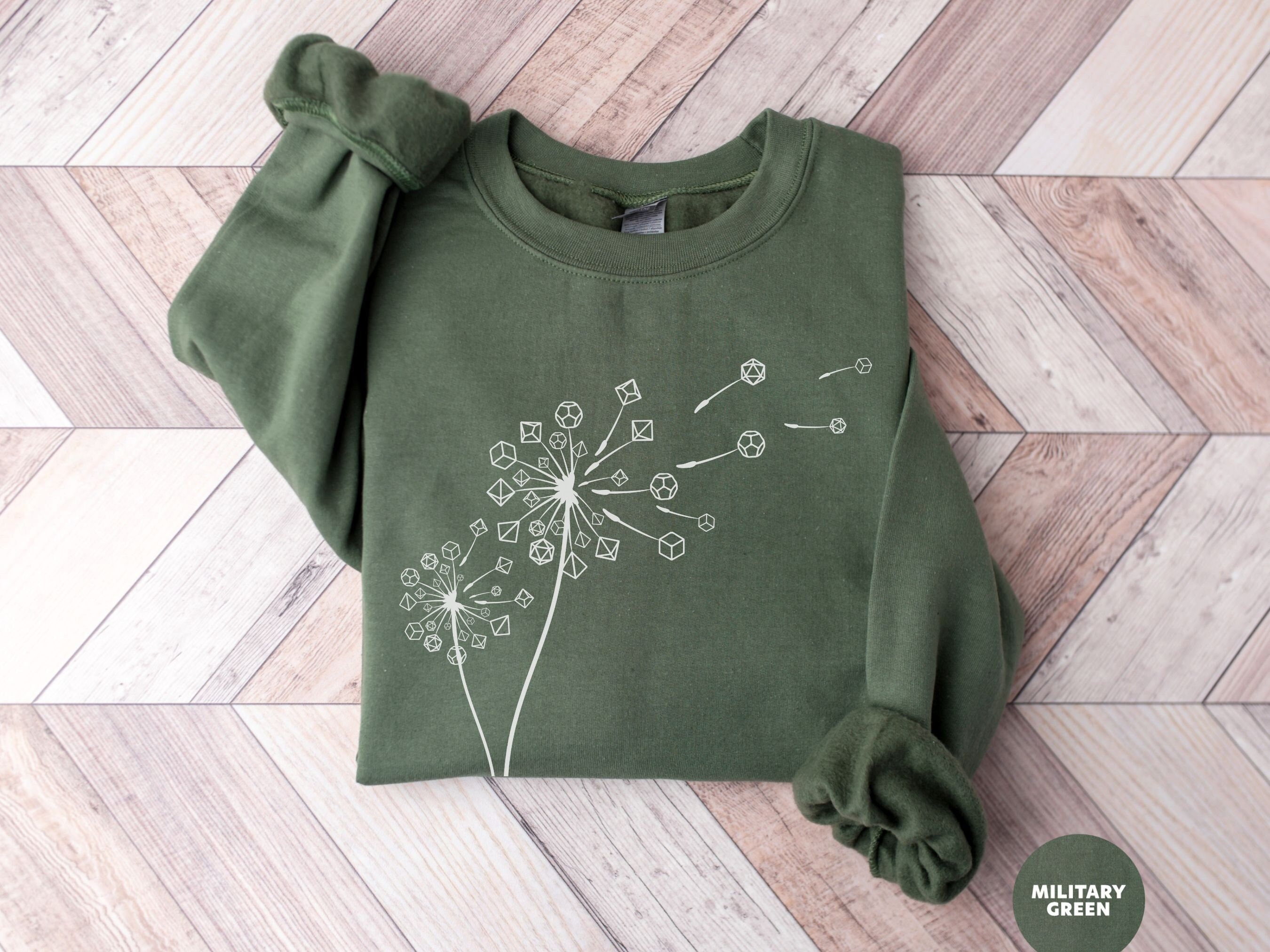 Dnd T Shirts, Dungeon Master Sweatshirt, Dandelion Flower Dice, Dnd Gifts for Dm T-Shirt, d&d Apparel Funny, Dnd Birthday Gift, D20 Sweater