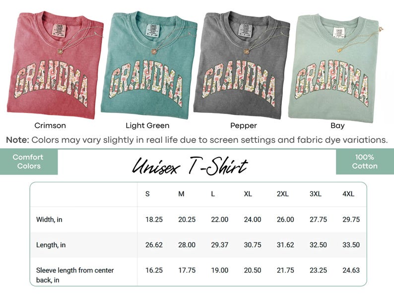 a women's t - shirt with the word grandma printed on it