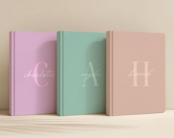 Personalized Initial Journal, Custom Name Notebook, Minimalist Monogram Hardcover Journal, Gratitude Elegant Gift for Her, Mothers Day Gift
