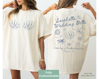 Seashells and Wedding Bells Bachelorette Shirt Custom Beach Bachelorette  Personalized Coastal Bachelorette Tshirt Seashell Hens Party Outfit - Etsy