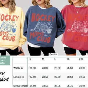 Comfort Colors® Hockey Moms Club Shirt, Personalized Player Name Number Hockey Mama Shirt, Game Day Team Mom Tshirt, Sports Mom Graphic Tee image 4