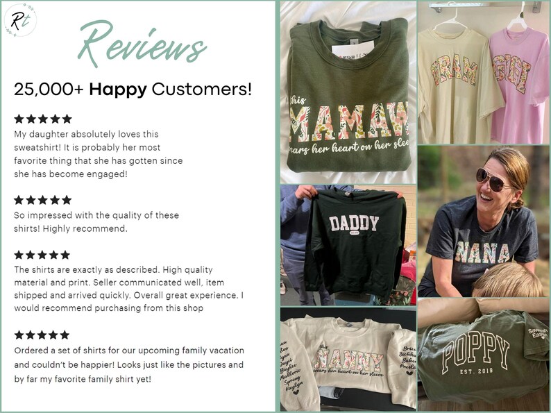 a collage of photos of a woman's t - shirt