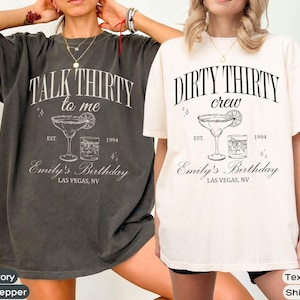Custom 30th Birthday Shirt Comfort Colors®, Dirty 30 Party Crew Tee, 30th Birthday Gift, Cocktail Social Club Dirty 30 Martini Party Tshirt