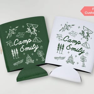 Add the perfect finishing touch to your camping bachelorette or birthday celebration with these rustic-themed coozies, designed for outdoor fun.
