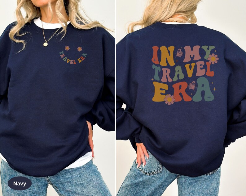 Stylish sweatshirt with a travel-themed design. Perfect for anyone who spends time in the air and loves their adventures across the globe.