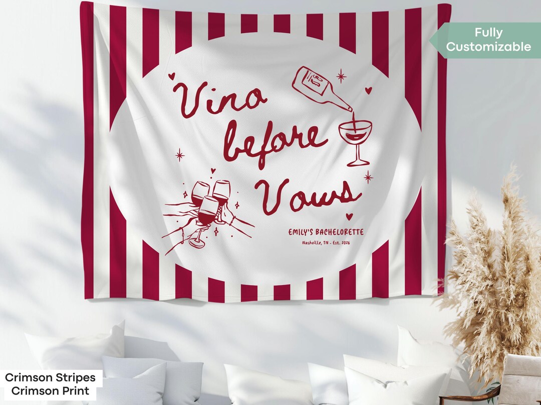 Custom Vino Before Vows Banner Decorations, Personalized Wine ...