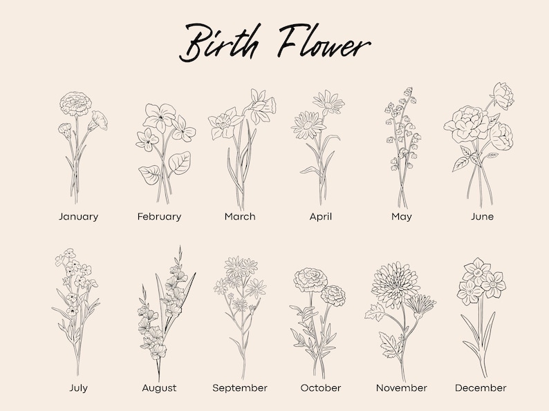 Personalized Birth Month Flower Journal With Name, Custom Floral ...