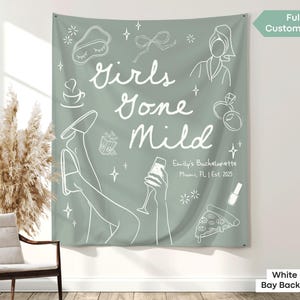 This movie-night-inspired bachelorette backdrop is perfect for brides who’d rather sip tea in robes than party in heels.
