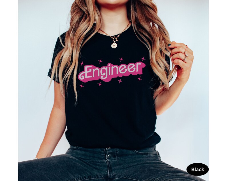 A vibrant pink Engineer T-shirt for women in engineering. This fun and feminine design is perfect for women who want to combine their love for engineering with a bold, stylish look.