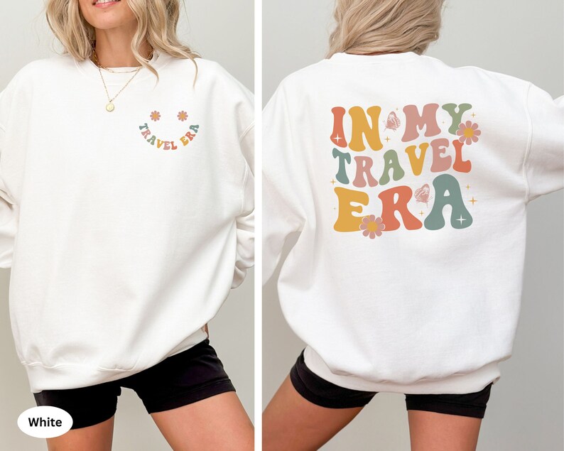Show off your wanderlust with this In My Travel Era sweatshirt. Perfect for road trip lovers who enjoy the open road and new destinations.