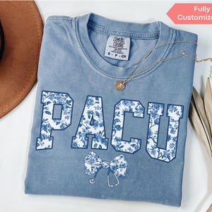 Blue Floral Pacu Comfort Colors® Shirt Post Anesthesia Care Unit Tshirt, Perioperative Nurse Gift For PACU TShirt, Pacu Squad Nurse Apparel