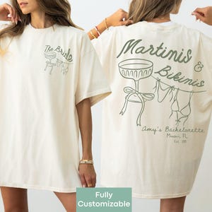 Sip in style with this Martinis & Bikinis bachelorette shirt, the perfect outfit for a sun-soaked celebration in Miami or Mexico.