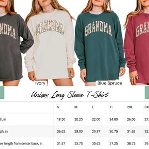 a women's long sleeve t - shirt is shown in three different colors