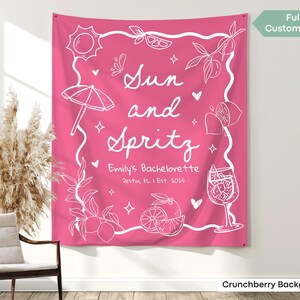 Custom beach bachelorette backdrop with Italian flair, perfect for sun-drenched parties and spritz birthday brunches.