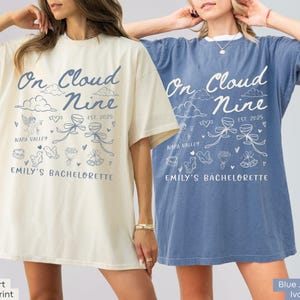 Mariée personnalisée sur Cloud Nine EVJF, couleurs confort personnalisé Cloud 9 Bach Club Cocktail vin Bridal Squad tenue assortie