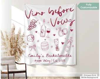 Vino avant voeux bannière vin personnalisé EVJF tapisserie décor domaine viticole douche nuptiale signe Napa Valley vignoble mariée Photo toile de fond