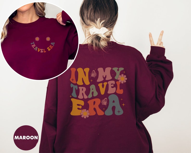 Relax in this In My Travel Era sweatshirt, ideal for casual outings or preparing for your next vacation. Show off your travel spirit with a fun and cozy design.